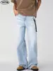 Jeans Rectos de Verano Lktm para Hombre Color Azul Glaciar Americano para Hombres y Mujeres Cleanfit Sencillos Pantalones Largos de Pareja
