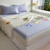 Dibujo Animado Perro Azul Waffe Set de Tres Piezas Esterilla de Seda Helada Gorro de Cama Esterilla con Bordado para Aire Acondicionado Lavable a Máquina Plegable