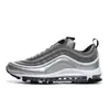 Max 97 Amortiguación de Aire en Toda la Suela Silver Bullet Zapatos para Hombre Blanco Puro Deportivos Retro Verano Casuales Zapatos para Mujer