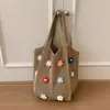 Nuevo bolso de compras de punto hueco simple de gran capacidad de moda cruzado de un solo hombro casual vintage bolso tote tejido