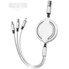 Cable de Carga Rápida Retráctil 3 en 1 para Teléfonos Móviles, Cable de Datos 3 en 1, Cable de Carga Tipo-C para Android con Impresión de Logo, Venta Caliente
