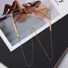 Cadena Metálica para Gafas Estilo Europeo y Americano con Cuentas Redondas Huecas, Antideslizante, Conservación del Color, Accesorios de Cadena Hechos a Mano con Perlas