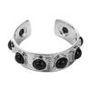 Pulsera personalizada de tendencia de moda con apertura de gemas incrustadas con textura de cara ancha y diseño de nicho retro europeo y americano