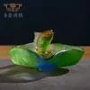 Portaplumas de pez dorado con esmalte de colores y loto hay más adornos para decoración de oficina cada año regalo de cumpleaños inauguración regalo para reunión anual Zen regalo
