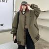 Uniforme de béisbol de marca de moda con costuras a cuadros para mujer, primavera y otoño, estilo retro suelto de Hong Kong, chaqueta hip hop con cuello alto, abrigo para pareja, moda