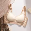 Roupa íntima feminina de peça única com cor contrastante, levanta-seios, não marca, para seios grandes, com bojo push-up, sem aros de aço, sutiã esportivo anti-queda