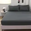 Sábana bajera de color liso de gasa de doble capa, gasa arrugada, algodón lavado, estilo gasa con relieve, apta para la piel, funda de cama transpirable, antideslizante, lavable a máquina, para uso doméstico