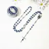 Collar de Moda para Mujer con Colgante de Cruz de Perlas Artificiales Estilo Nuevo Transfronterizo Cadena Larga para Suéter con Juego de Caja Regalo Venta al por Mayor