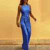 2024 wish transfronterizo europeo y americano ebay Amazon cuello redondo sin mangas lentejuelas punto plateado mono ropa de mujer
