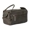 Bolsa de tocador de cuero de búfalo de alta calidad para hombre, estilo europeo y americano, para viajes de negocios, bolsa cosmética portátil, bolsa de almacenamiento de tocador para viajes