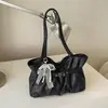 Bolsa Plissada Retrô Feminina 2026 Nova Bolsa Tote de Grande Capacidade para o Trabalho Bolsa de Ombro Bolsa de Braço Casual Fashion