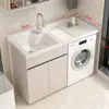 Gabinete de lavandería para balcón con fregadero integrado y tabla de lavar, gabinete para lavadora de carga frontal, combinación de gabinetes de baño, venta al por mayor de fábrica