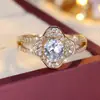 Nuevo Anillo de Dedo de Flor con Incrustaciones de Circonita Super Brillante de Moda Transfronteriza Venta Caliente Exquisito de Gama Alta Moderno Elegante Versátil