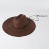 Chapéu de cowboy de palha casual, primavera e verão, novo, europeu e americano, com alça, proteção solar e guarda-sol, chapéu de jazz