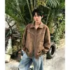 Chaqueta de motociclista estilo granero con remaches estilo americano transfronteriza para hombre, primavera y otoño, diseño de alta costura moderno, abrigo elegante y genial con cuello alto