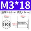 Yishenglong Pernos Remachables para Agujero Ciego de Acero Inoxidable Tuercas Remachables Placa de Presión Hexagonal Rosca Bsos-M3M4