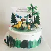 Decoración de pastel maestro de dinosaurios caricatura Tyrannosaurus hecho a mano para niños Accesorios de decoración para hornear de cumpleaños