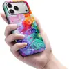 Capa de Celular Magnética Criativa com Gradiente Fluido Abstrato para iPhone 15 Pro Max, Capa Protetora de Película de Camada Dupla