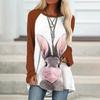 Comercio exterior transfronterizo 2022 ropa de mujer europea y americana transfronteriza nueva estación independiente de Wish camiseta de manga larga con estampado de patrón de conejo para mujer