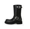 Mesmo Estilo da Versão em CouroVastidão do Deserto~Botas Curtas Super Macias com Solado Grosso e Tira com Fivela para Motociclistas Femininas, Botas Martin, Botas Arredondadas
