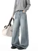 Jeans Anchos Curvos para Hombre, Estilo Primavera y Otoño, Marca Trendy Retro Americano, Pantalones Azules Sueltos Oversize para Adolescentes