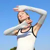 Rui Ya [Mangas de Hielo sin Costuras de Nailon] Mangas de Seda de Hielo Protección Solar para Mujer Nuevo Estilo Verano Fino Protección UV