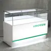 Mostrador de teléfono móvil productos de vidrio personalizados fabricante vitrina comercial gabinete de pared de madera gabinete de hierro con pintura horneada partición de rincón de joyería