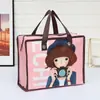 Bolsas de Compras No Tejidas Transfronterizas, Bolsas de Almacenamiento a Prueba de Polvo con Cremallera de Dibujos Animados, Bolsas Tote Plegables Impermeables Laminadas al por Mayor