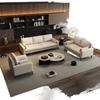 Sofá de luxo leve Apartamento pequeno Sala de estar Simples Duplo Três Apartamento Loja de roupas Aluguel Casa Área de descanso Sofá de recepção
