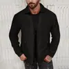 Nueva Chaqueta Abrigo Casual de Invierno para Hombre Amazon Transfronterizo Color Sólido Bolsillo con Cremallera Manga Larga Fabricante Venta al por Mayor