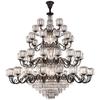 Sala de Estar Duplex Villa Estilo Americano Araña de Cristal Lámpara Colgante Elegante Retro Negra Lámpara de Piso Intermedio Fábrica de Zhongshan