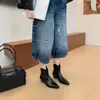 Tacón Oculto de 5CM - Botines Retro Coreanos de Punta para Mujer, Botines de Otoño con Cremallera Trasera y Corte en V, Botines Cortos Occidentales Adelgazantes