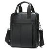 Bolsa de laptop de couro genuíno estilo coreano, bolsa de ombro vertical simples masculina, pasta de couro de vaca com camada superior Advanced Sense