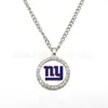 Venta Caliente Transfronteriza Collar Redondo de Tiempo con Diamantes Pavimentados NFL32 Joyería de Fútbol de Equipo Accesorios de Equipo Suministro Directo