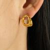 Diseño Nicho Aretes Ins Europeos y Americanos Estilo Elegante Frío Normcore Francés Aretes Metálicos Geométricos Recortados con Forma Especial
