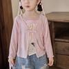 Chal ligero con hebilla para niña, cárdigan, ropa exterior de protección solar, camisa de estilo occidental para bebé, combinable con todo, verano 2024