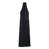 Comércio Exterior Transfronteiriço Roupas Femininas Novo Estilo Europeu e Americano Decote Halter Textura de Cetim de Seda Vestido Longo 2067934