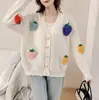 Otoño/Invierno 2026 Nuevo Cárdigan Bordado a Mano de Dongdaemun Diseño Coreano Suéter de Punto Resistente Abrigo para Mujer