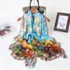 Pañuelo de Seda Grande Largo Estampado de Camello del Desierto Flor Cortada Primavera y Verano Chal de Viaje de Alta Gama Protección Solar Pañuelo para Mujer Pañuelo para la Cabeza