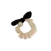 Goma para el pelo suave de lunares estilo coreano para mujer, Diadema de perlas de alta gama, Elástico para el pelo para coleta baja, Accesorio para el pelo