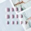 Manicure Roxo Claro Simples de Venda Quente Transfronteiriça, Adesivos de Manicure Estilo Literário Elegante, Unhas Usáveis com Atmosfera Curativa e Suave