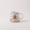 *Nuevo modelo 0343* 8.5*9.5cm 450ml *Edición limitada de Navidad* Taza cónica de cerámica con serigrafía taza de café