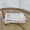 Caja de Almacenamiento de Joyería de Terciopelo Transparente a Prueba de Polvo para Escritorio, Cajón Pequeño de una Sola Capa, Caja Antioxidación para Anillos y Cuentas
