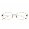 Yitong "20910" Monturas de Gafas de Medio Aro de Titanio Puro para Mujer, Estilo Retro Old Money Medio Aro Gafas Danyang al por Mayor