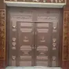 Uau Porta Personalizada de Cobre Puro Entrada de Villa Porta com Revestimento de Cobre de Aço Inoxidável Porta de Vidro Porta de Entrada de Painel Duplo ou Quatro Painéis Personalização