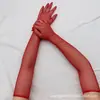 Guantes largos de encaje elástico cosplay danza disco malla guantes protección solar accesorios de ropa guantes