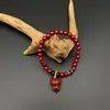Pulsera Natural de Cinabrio para Mujer, Pulsera de Cuentas de Cinabrio Morado y Dorado, Mayoreo de Regalos para Mujer, Nueva Pulsera de Cuentas Estilo Chino