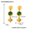 Azucarero Super Brillante Lujo Ligero Corazón Piedra de Cristal Collar Pulsera Acero de Titanio Chapado en Oro Forma de Corazón Conjunto de Joyería para Mujer