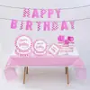 Conjunto de pratos de papel coloridos com balões estampados, copos de papel e pratos de papel para festas de aniversário europeias e americanas. Artigos descartáveis ​​para festas de aniversário.