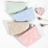 Bolsa de Maquillaje Pu Impermeable Estilo Chino, Suave y Artística, Bolso de Mano Semicircular Elegante y Grácil, Bolsa Portátil de Viaje para Guardar Labiales